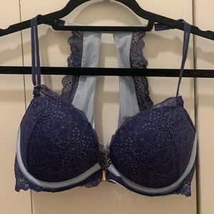 VS PINK Date Push-Up bra, satin/lace back, 32DD